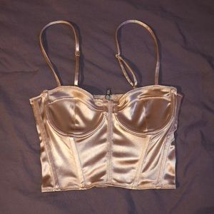 Satin corset crop top